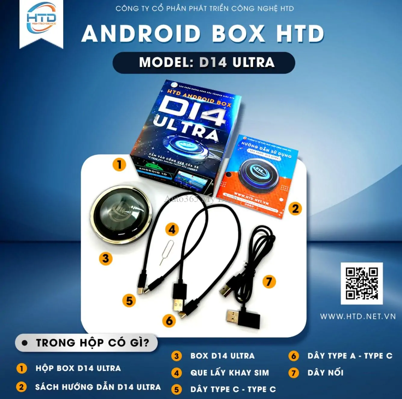 Android Box cho ô tô HTD D14 Ultra đặc biệt